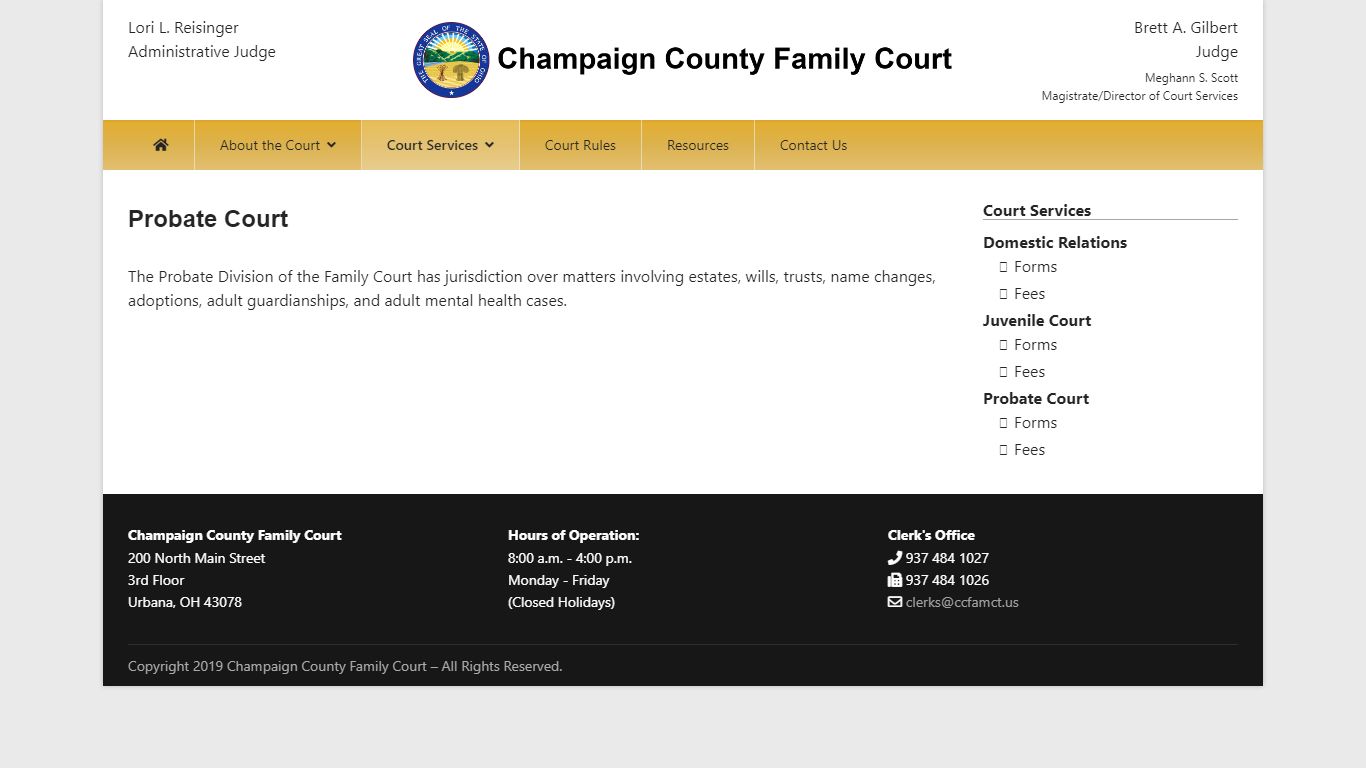 Probate Court - Champaign County Family Court